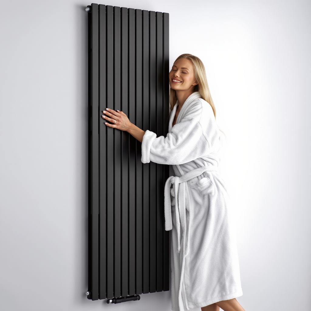 Design Vertikaler  Paneelheizkörper Demeter-V in schwarz - Hauptansicht