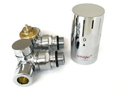 Thermostatventil Set Heizkörper Eck Rücklauftemperaturbegrenzer 1/2 Chrom in chrom - Hauptansicht