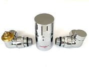 Thermostatventil Set Heizkörper Eck Rücklauftemperaturbegrenzer 1/2 Chrom